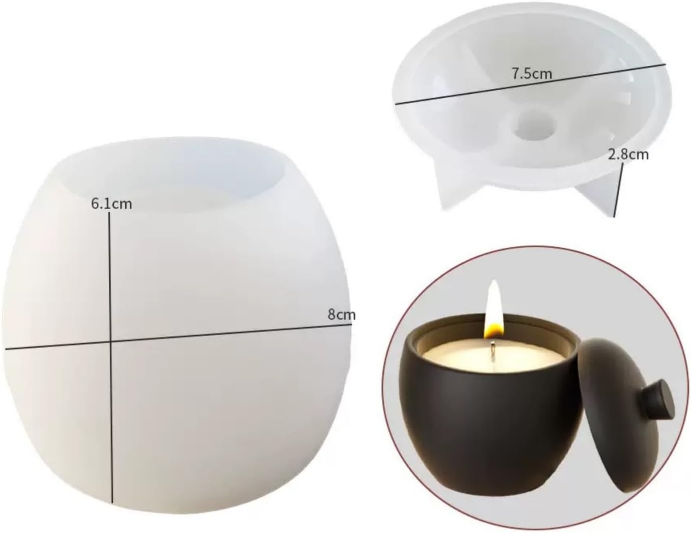 Jar Resin Mold with Lid, Silicone Storage Box Mould image 5