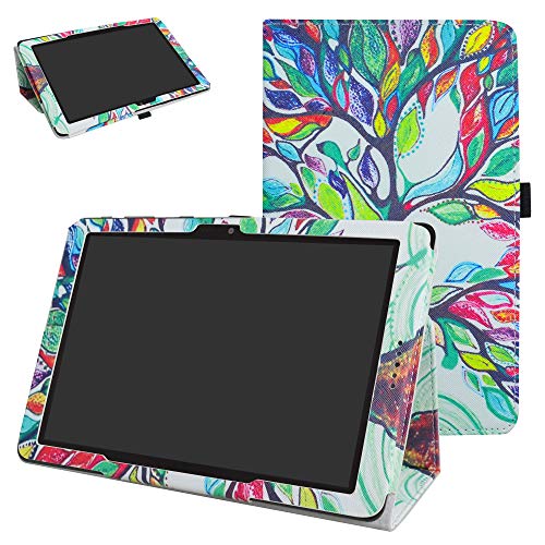 ZTE K92 Primetime Case, Mama Mouth PU Leather Folio 2-Folding Stand Cover With Stylus Holder for 10.1