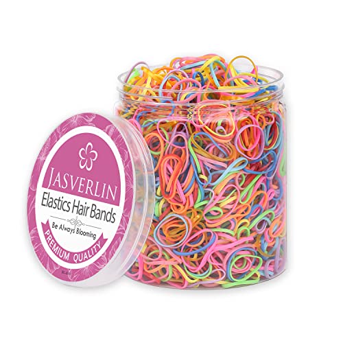 JASVERLIN Bandas elásticas coloridas para el pelo, mini bandas de goma multicolor para el pelo, peinados de bebé para niña, 1000 unidades