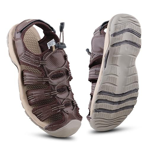 Image of FUEL Soldier-14 Men's Fisherman Sandals - Comfortable, Breathable & Flexible Outdoor Sandals with Protective Toe, Anti-Skid Sole - Stylish Casual Beach & Sports Footwear (Black)