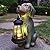 RCTTICUU Dog Garden Statue Outdoor Décor with Solar Lights Lantern,Dog Solar Light Figurines Outside Decorations for Yard?Lawn ,Patio, Balcony, Unique Housewarming Gifts