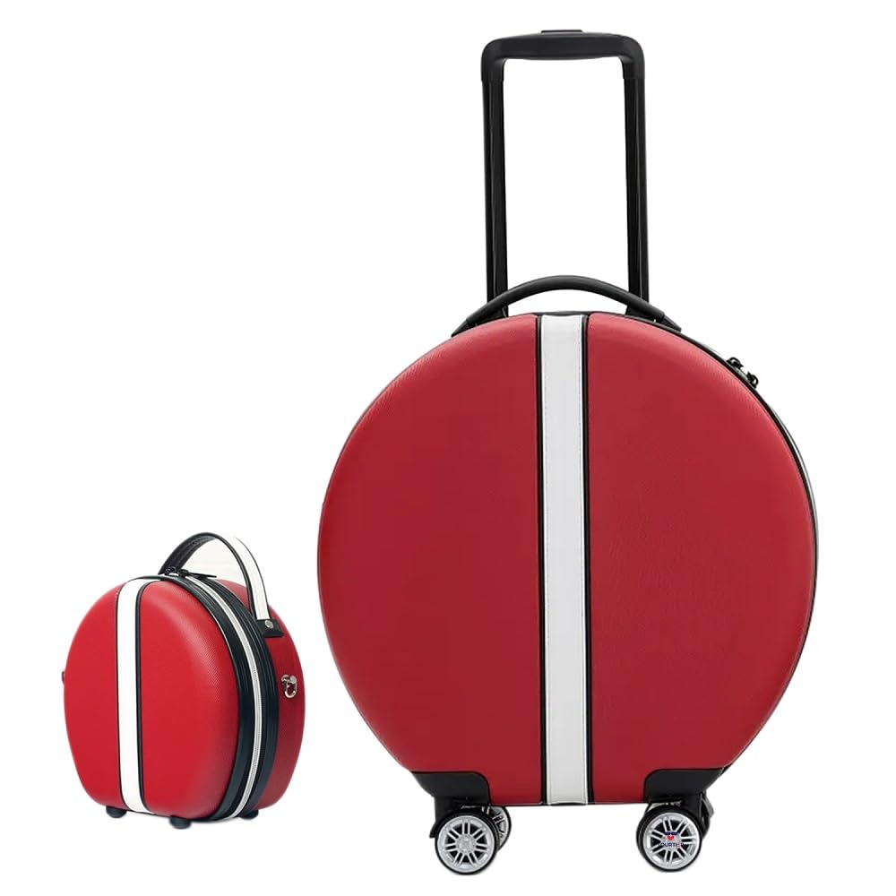 20 Inch Travel Trolley Luggage Cabin Bags with 4 Double Spinner 360 Degree Rolling Wheels (RED)-image-17