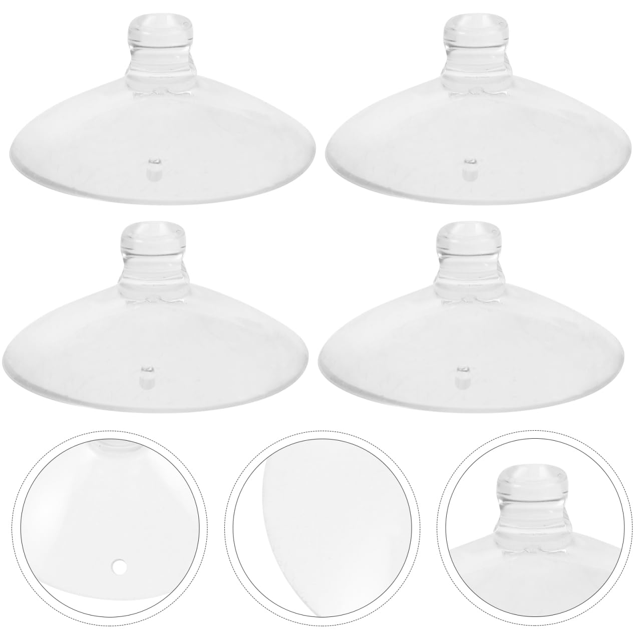 Toyvian 4 Pcs Transparent Rubber Suction Cup for Guitar Support Holder, Acoustic & Electric Guitar Accessories, Easy Install, 1.57 Inch Diameter, Replacement Suction Cups for Guitar Support
