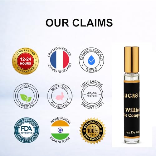 Image of William The Conqueror Eau The Perfume For Man, 12-24 Hours Lasting, Mandarin, Pink Pepper, Lilac, Rose, Patchouli