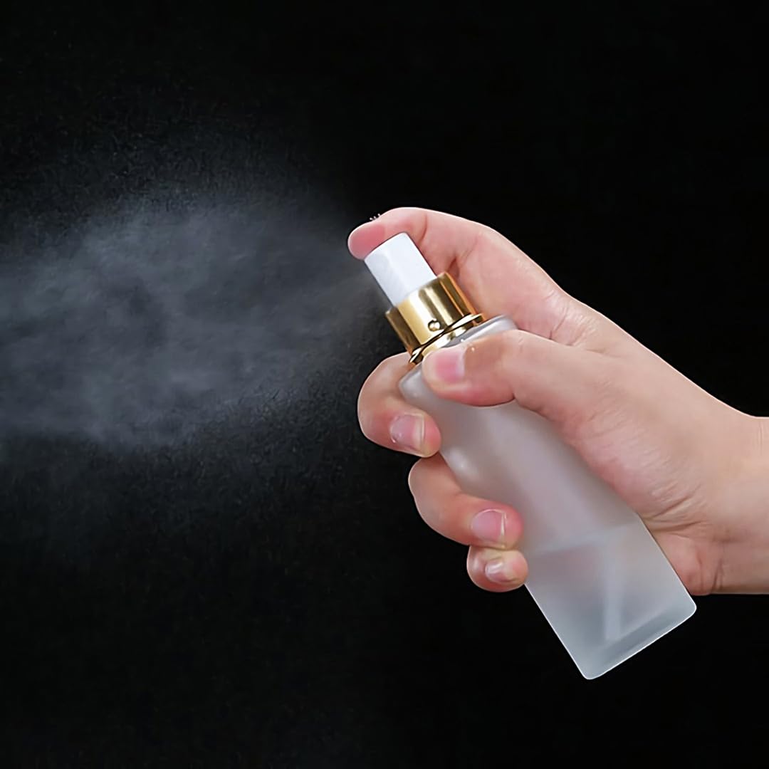 6 pièces 100ml Mat Transparent Verre flacons vaporisateurs vides Flacon de Parfum, Voyage Parfum Atomiseur Bouteille pour Domicile et office