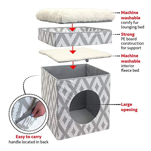 Grand lit pour chat empilable Kitty City modulaire en cube robuste - 5