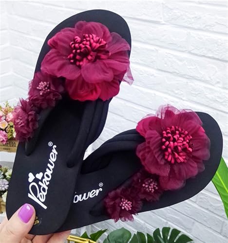 Beach Sandals for Woman Floral Platform Wedge3