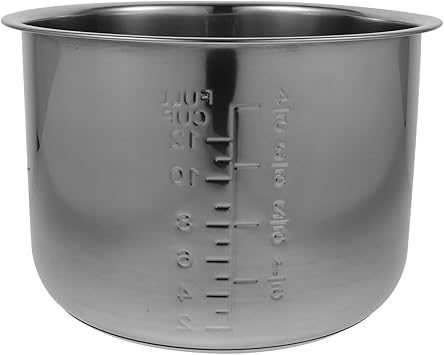 Operitacx Rice Cooker Inner Pot Replacement, 12 Cup Stainless Steel Cooking Pot Liner with Measurement Scale, 9.44 x 9.44 x 6.29 in Replacement Bowl for Compatible Rice Cookers