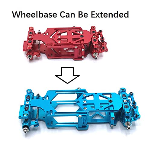 Iegefirm RC01 1/28 Scale RWD RC Drift Autod Radstand Einstellbarer Metall Chassis Rahmen KIT für K969 K989 284131 Mini-Q,Silber