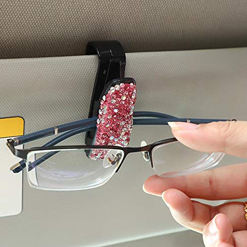 Bril voor Auto Zonneklep sparkling Diamant Zonnebril Brillen Mount met Ticket clip - Whtie AB - Image 3