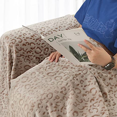 Macevia Flannel Fleece Throw Blanket For Couch Leopard Print Blanket Fuzzy Cozy Comfy Super Soft Fluffy Plush Cheetah Blanket For Bed Sofa 260Gsm (Brown Leopard-02,60X50Inches) #TOP1