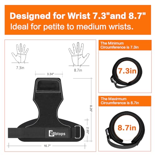 Weight Lifting Wrist Strap, Double-Layer Leather Wrist Straps for Gym Strength Training Weightlifting,Deadlift and Powerlifting, Enhance Grip Strength Neoprene Padding Gym Workout Lifting Straps Pair Black