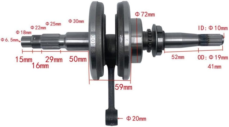Crankshaft Assembly 13300-F12-0000 Compatible With HISUN HS400 400CC ATV Quad Engines