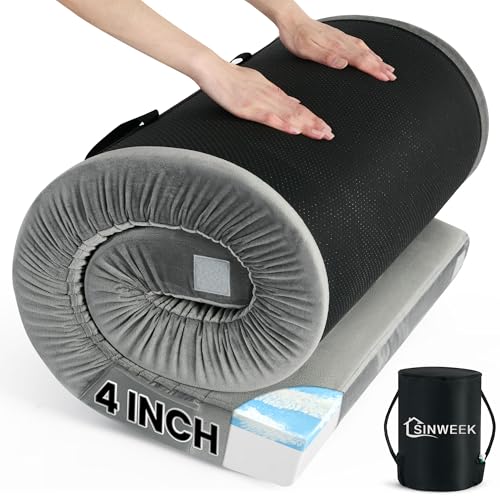 Image of Sinweek Extra Thick 4in Memory Foam Camping Mattress Pad