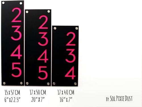 Miniatura 3 de Números de casa modernos, acrílico negro con acrílico gris, vertical 3, dirección contemporánea, placa de señal, número de puerta, habitación de