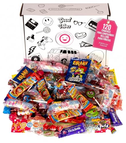 120 Chuches Para Relleno Piñatas Sin Lactosa Sin Gluten Caramelos Variados Para Cumpleaños Infantil Navidad Fiestas Halloween Bolsitas Individuales Golosinas Surtidas Dulces Seguros Para Niños