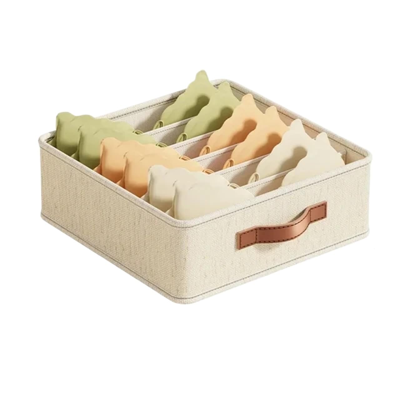 BAYNOPURIN Sock Storage Box 20/6/7Grids Cation PP Sock Bra Pants Simplicity Organizers Of Cabinets And Drawers Home Sorting Boxes Storage Organizer Box(6grids 32X32X11cm)