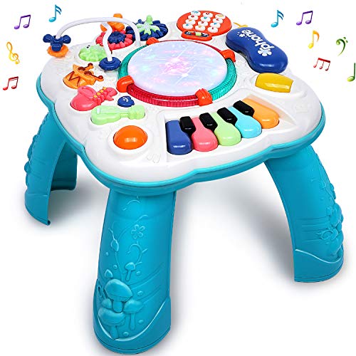HINZER Activity Table Musical Baby Toys Toddler Activity Tables for Baby Infants Educational Learning Toys Sit-to-Stand Discover Table Toddler Boys & Girls Toys for 1 2 3 Years Old 6 Months Up
