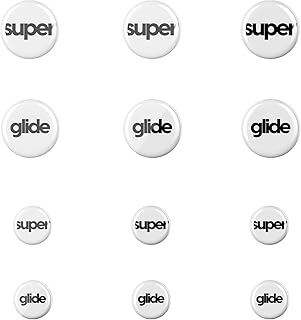 Superglide Glass Mouse Skates - Super Smooth Glide, Polished Round Edge, Super Fast Gaming Mouse Feet with Durable Sole for Universal 6mm + 9mm 12pcs (Type-S, White)