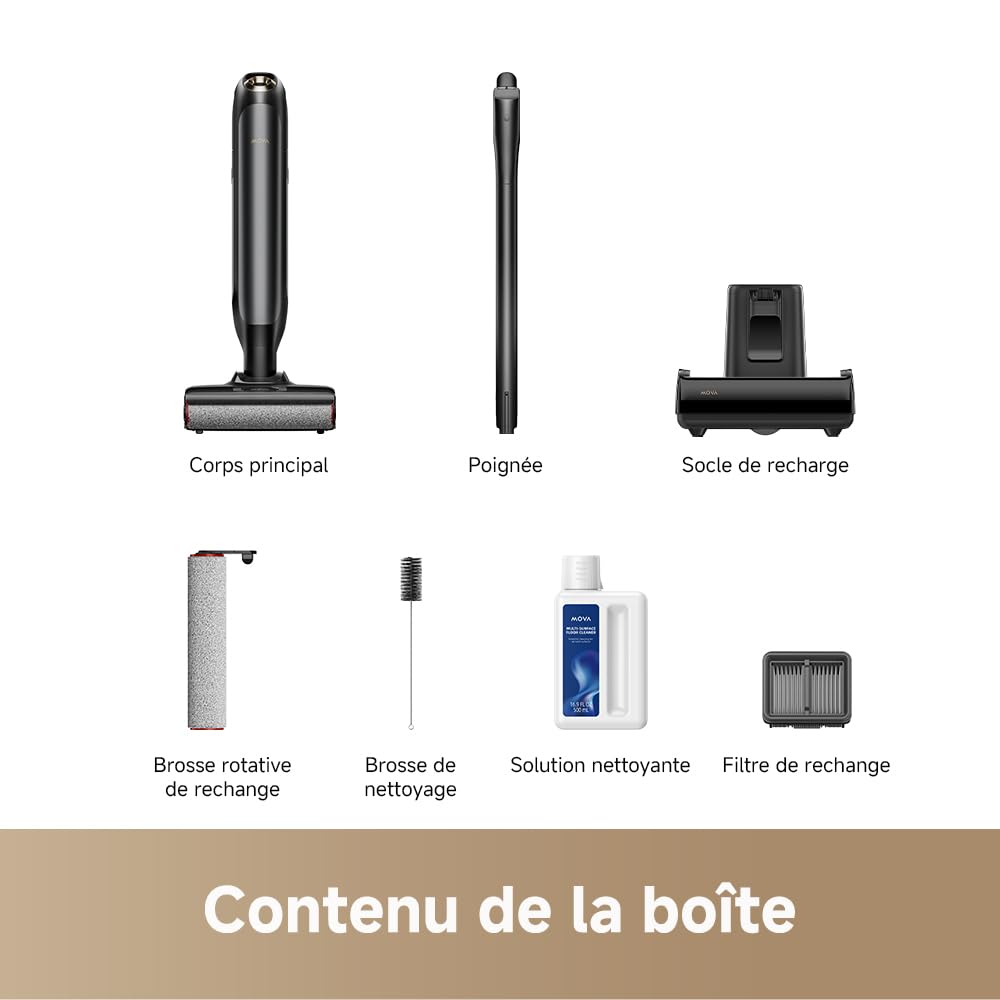 Mova M10 Aspirateur eau et poussière 18kPa 0,9 kg 180° 90° anti-anchevêtrement