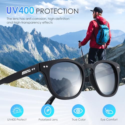 Polarized Sunglasses for Teens & Young Women–UV400 Color Mirror Lens,Matte Round Frame Small Faces–Driving & Outdoors3