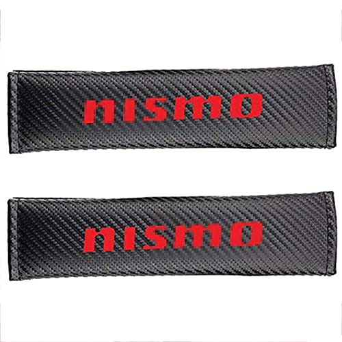 2 Pezzi Fibra Carbonio Cinture Sicurezza Imbottiture Auto per Nissan Nismo, Cuscinetti per Sicurezza Cintura Fodero Comfort Morbido Spalline Protezione Cintura Spalla Accessori Auto Interno