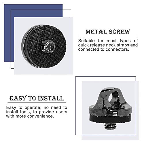 Kingbra 6Pcs 1/4" Quick Install Metal Screw Holder For Quick Release Camera Neck Strap #TOP3