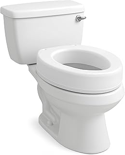 Carex Toilet Seat Riser, Elongated Raised Toilet Seat Adds 3.5 inches to Toilet Height,