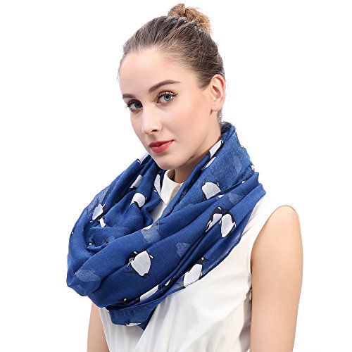 Lina & Lily Penguin Animal Print Women's Infinity Scarf Lightweight2