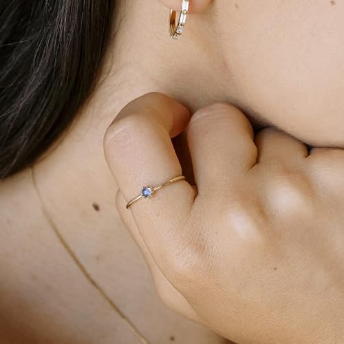 Miniatura 2 de HONEYCAT Mini anillo solar de estado de ánimo en oro, oro rosa o plata Joyería minimalista y delicada