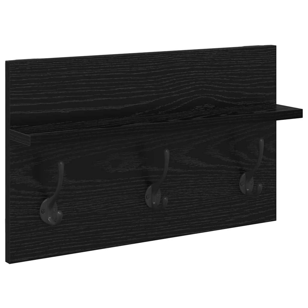 Hothingwell Möbelset für Eingangsbereich, 4-teilig, Eiche, Schwarz, Holz, Ingenieurwesen | Sitzbank mit Sitz, Spiegel, Acryl, Integralgarderobe, Pflege mit feuchtem Tuch