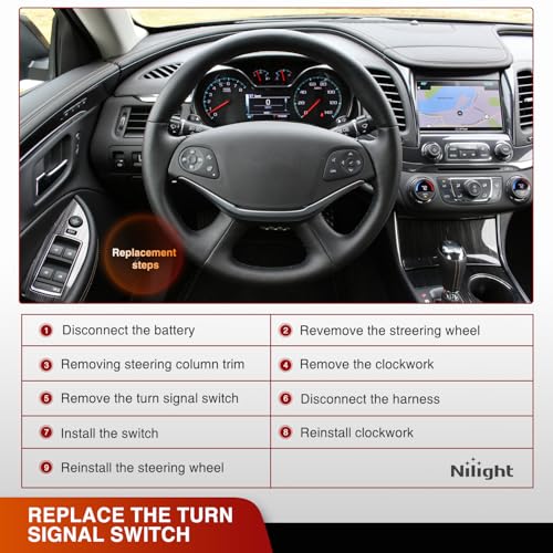 Image of Nilight Turn Signal Switch Compatible with 2006-2013 Chevy Impala | Compatible with 2014 2015 2016 Limited 2006-2007 Monte Carlo Windshield Wiper Combination Switches