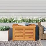 Runheo Cassapanca da giardino in legno massiccio di teak, 90 x 50 x 58 cm, con sacchetto in polietilene, resistente alle intemperie, per balcone, terrazzo, esterno, veranda, robusto, salvaspazio