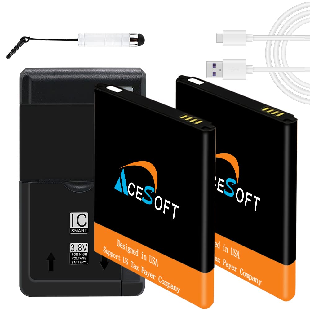 Large Capacity Boosting 5680mAh Displaceable Battery Universal Quick AC Dock Home Charger Type C USB 3.1 Cable Stylus Compatible with Verizon Samsung Galaxy XCover Pro SM-G715U