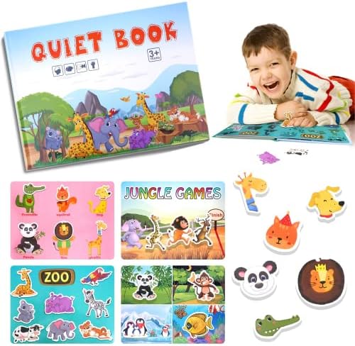 Kevsuvqin Busy Books for Toddlers, Montessori Busy Book for Kids to Develop Learning Skills, Busy Book for 3 Year Old, Educational Toys for 3-6 Year Old Boys Girls, Quiet Book for Toddlers
