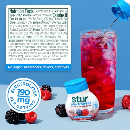 Image of Stur Liquid Water Enhancer | Electrolyte Variety Pack | Naturally Sweetened | High in Antioxidant Vitamin C | Sugar Free | Zero Calories | Keto | Vegan | 5 Bottles, Makes 90 Drinks