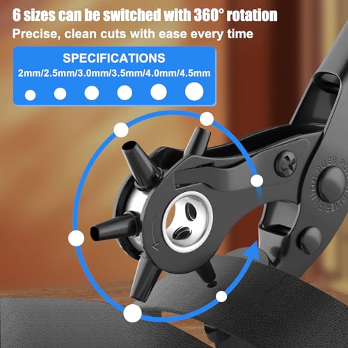 image for Diyife Professional Leather Hole Puncher, Full Set Punch Tool Kits for