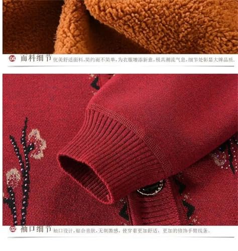 Grandma Knitted Cardigan Middle-Aged and Elderly Women's Sweaters Coat Spring Warm Long Sleeve Tops4