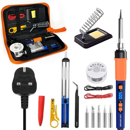 Image of 90W Soldering Iron Kit LCD Adjustable 180-500°C with Accessories Set