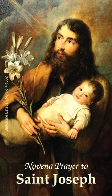 Cartes de prière de la Novaine de Saint Joseph plastifiées lot de 5 images saintes chrétiennes
