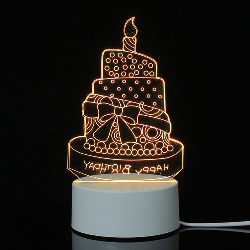 Ulalaza Night Light 3D Illusion Lamp Warm Light Lights Bedroom Living Room Decorations Christmas Halloween Birthday Gifts for Kids Children Teen