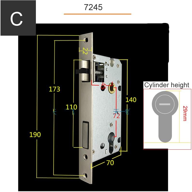 72x45 ロック本体 ステンレススチール ラウンドパネル 4572 屋内木製ドアロック本体 ロックマージン 72 スペース 45m