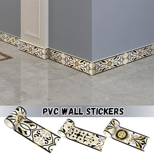 Cenefa adhesiva de PVC impermeable para pared de cocina y baño, pack de 2 rollos de 5M 3