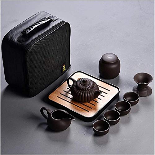 ONDIAN CHUNCIN - Juego de té 10 piezas Kung fu Juego de té hermosa y fácil tetera tetera china viaje cerámica portátil bandeja de cerámica taza de café-4 (Color: 9)