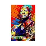 FISH DRAGATE Poster de l'acteur Dwayne Johnson 11 sur toile - Décoration de chambre à coucher - Paysage sportif - Décoration de bureau - Sans cadre - 40 x 60 cm