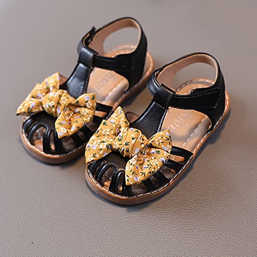 Fashion Autumn Toddler and Girls Casual ShoesNon Slip Sandals Hollow Out Shoes Round Toe Buckle Shoe for Toddlers Girls (Black, 2-2.5 Years)3
