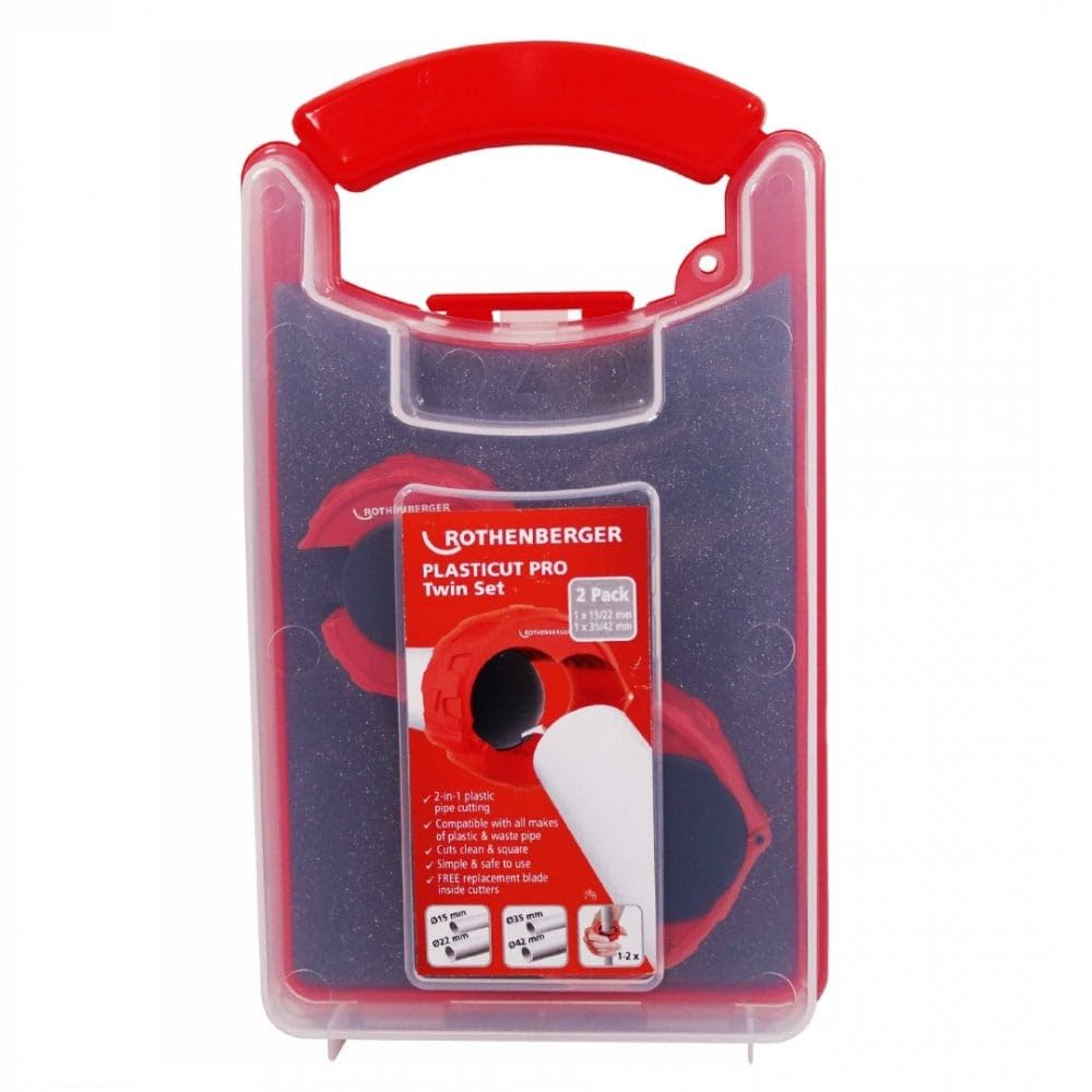 Rothenberger PLASTICUT PRO Plastic Pipe Cutter Twin Pack (15-22MM & 32-40MM)