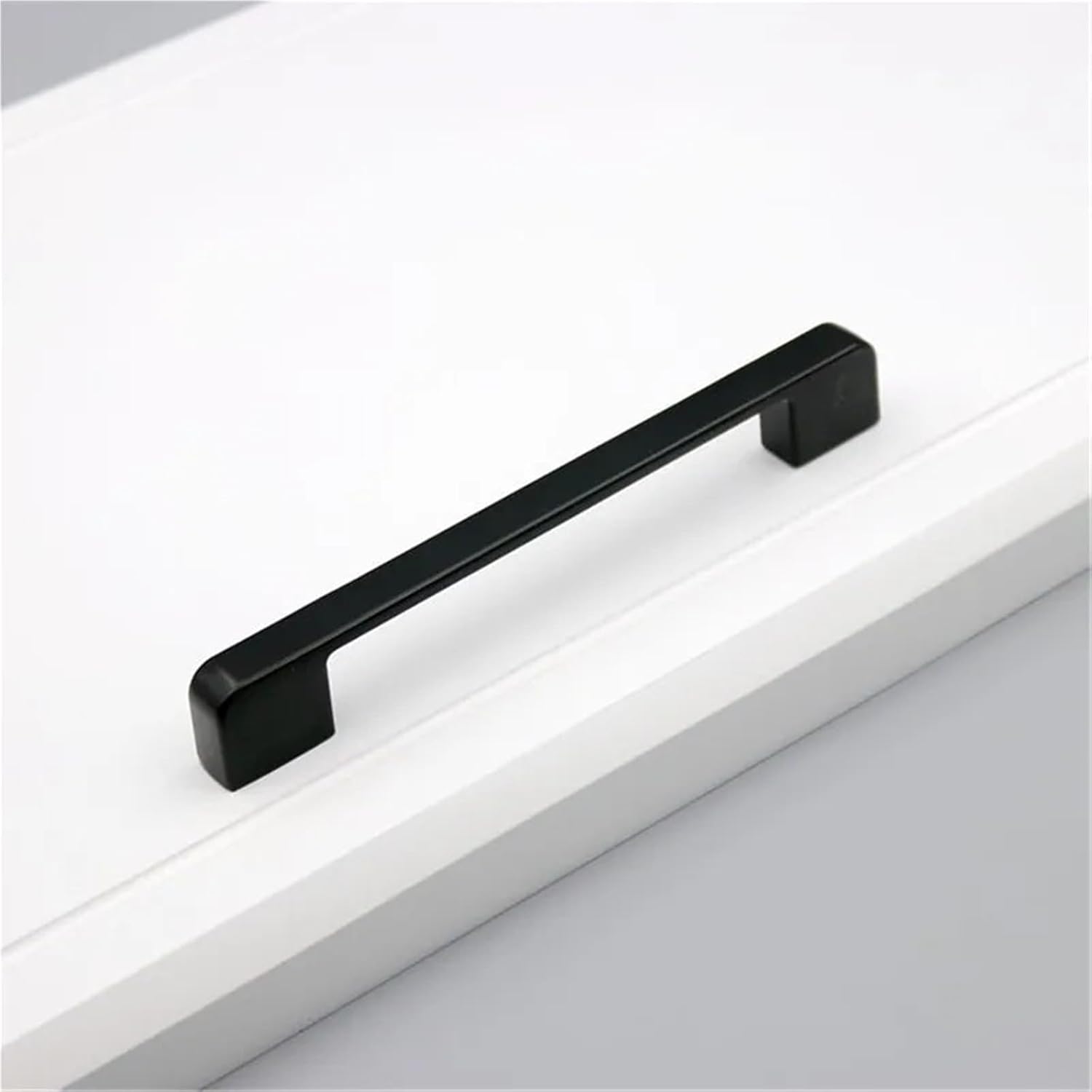 Black Aluminum Cabinet Handles and Knobs Simple Kitchen Drawer Pulls Furniture Handle Door Hardware 1Pcs(Black 192mm)