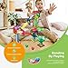 PicassoTiles 200pc Magnetic Marble Run Tiles Toy STEM Educational Race Track with Light Up Marbles Magnet Tile Building Blocks Maze Kit Sensory Pretend Play Toys for Toddlers Boys Girls Ages 3+ PTG200