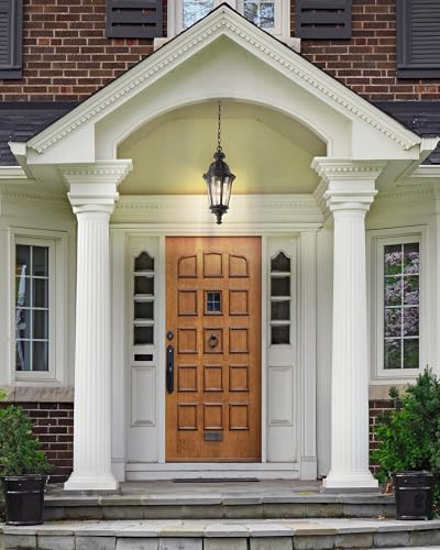 Outdoor Pendant Lights for Porch, HWH 20'' Large Outdoor Chandelier for Gazebo with Seeded Glass, Exterior Hanging Lantern Light Fixtures, Matte Black Finish, 5HW90H-M BK - Image 7